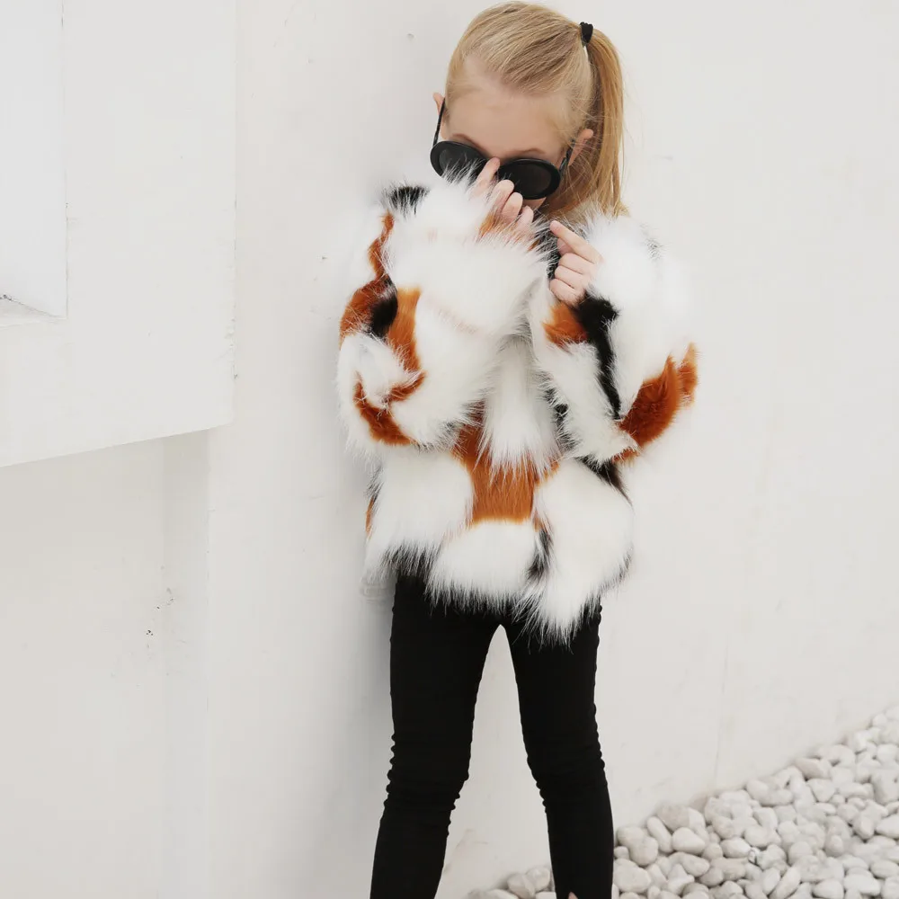 Kids Baby Girls Autumn Winter Faux Fur Coat Jacket Thick Warm Outwear Clothes