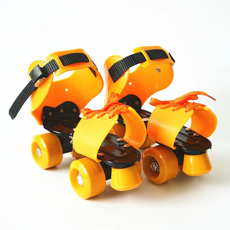 كبير حجم الأطفال المزدوج صف الجليد أسطوانة قابلة للتعديل الزلاجات صف مزدوج الجليد الجليد أربع عجلات السفر