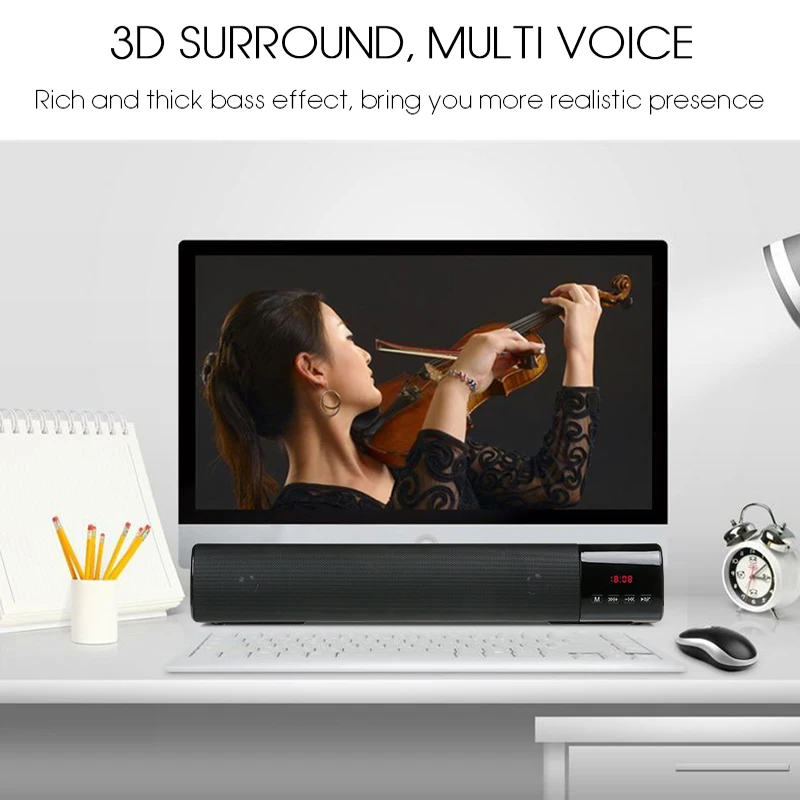 TV Sound Bar Portable boombox PC sound box bluetooth Speaker Wireless loudspeaker Home Theater System soundbar Radio for xiaomi