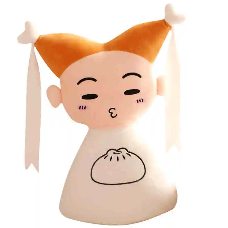 

Candice guo Plush toy stuffed doll TV girl chicken leg shape head funny Steamed bun body Xiao Longnv birthday Christmas gift 1pc