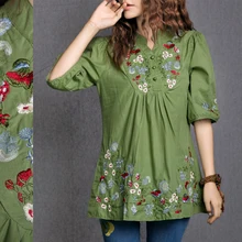 Vintage 70s campesina mexicana de etnia Floral corto bordado manga Boho Hippie vestido ropa Vestidos S M L 3 colores