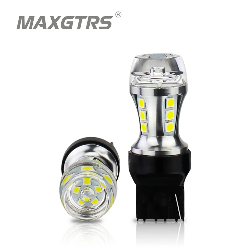 MAXGTRS 2x 7440 LED T20 W21W Led Car light DRL 3030 SMD COB Auto font b