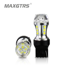 MAXGTRS 2 светодио дный 7440 LED T20 W21W светодио дный светодиодный свет автомобиля DRL 3030 SMD COB авто лампы В 12 В Белый Желтый янтарь красный обратный сигнал