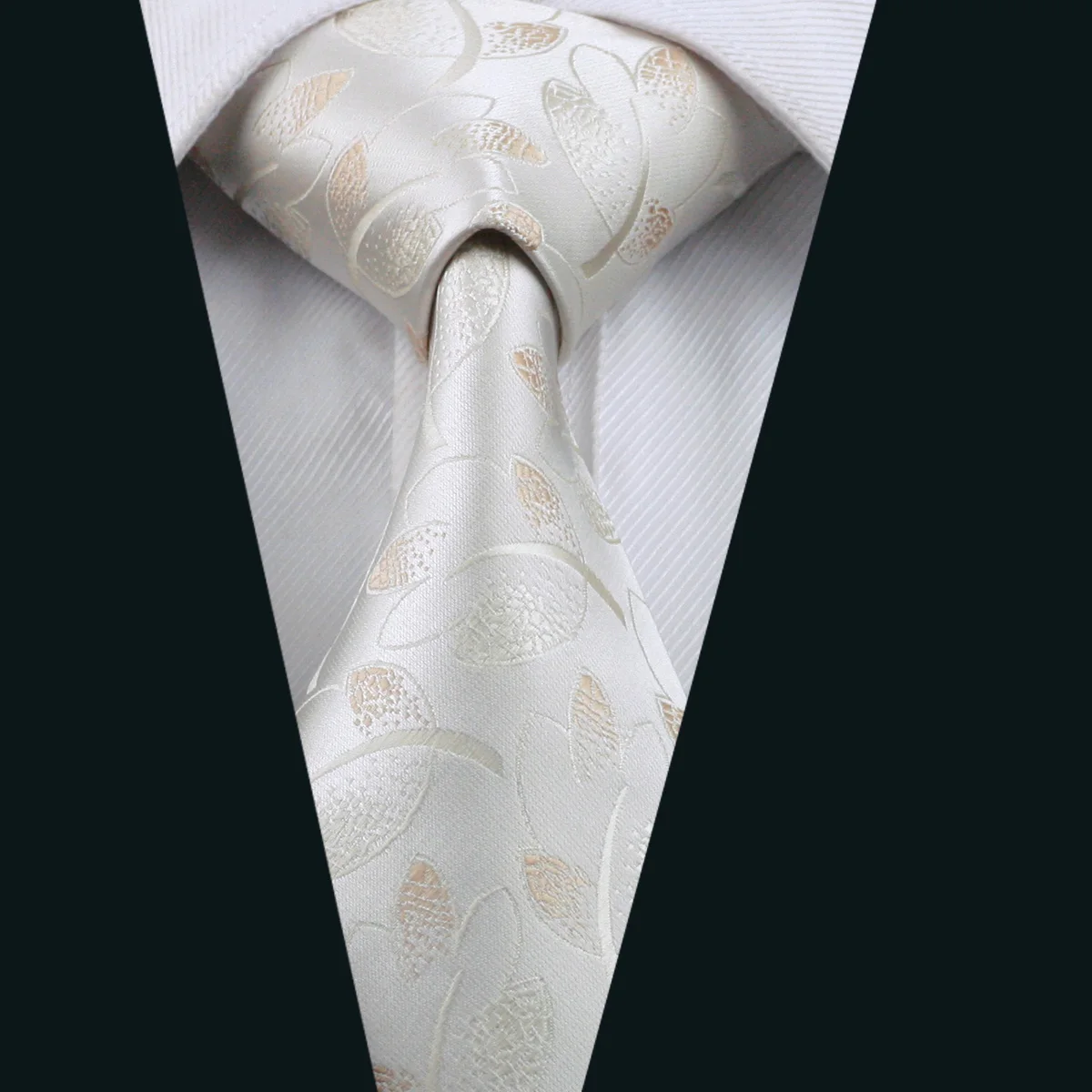 DH 1026 Mens Tie Beige Novelty NeckTie Silk Jacquard Ties For Men ...