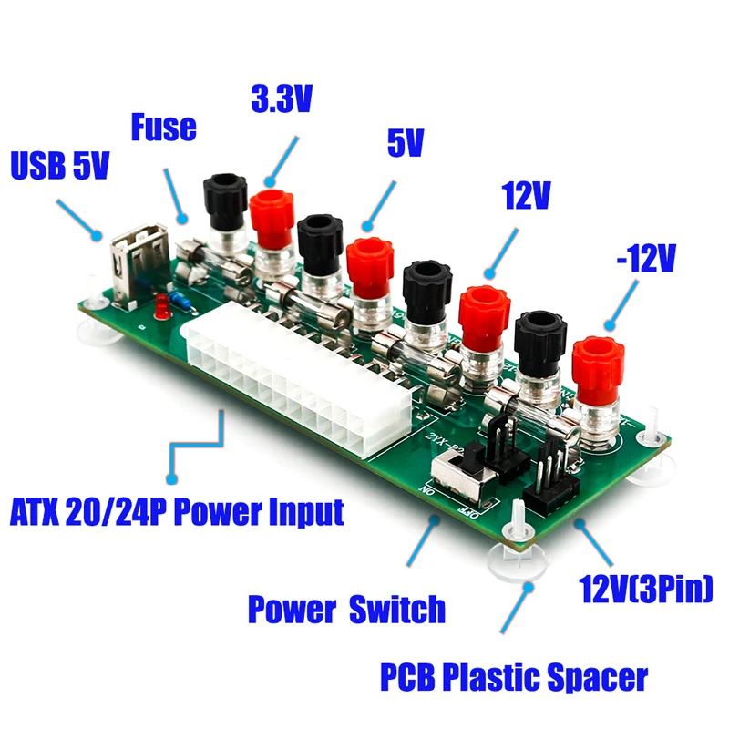 Электрическая цепь 24 контакта ATX настольный компьютер блок питания коммутационная плата модуль Штекерный разъем постоянного тока с USB 5 в порт