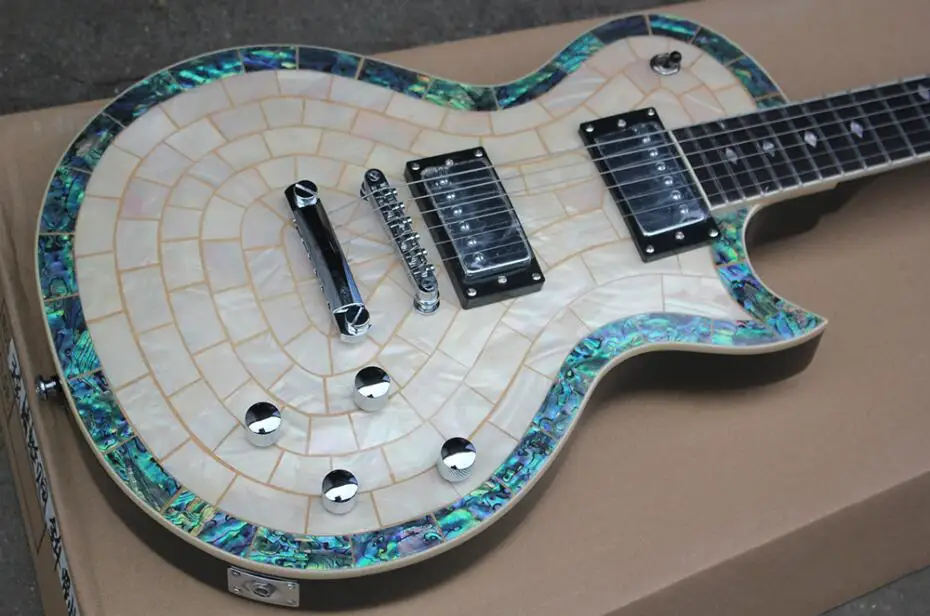 

Factory custom Special Electric Guitar with Colorful Abalone Binding,Binding Neck,Chrome Hardwares,offer customized