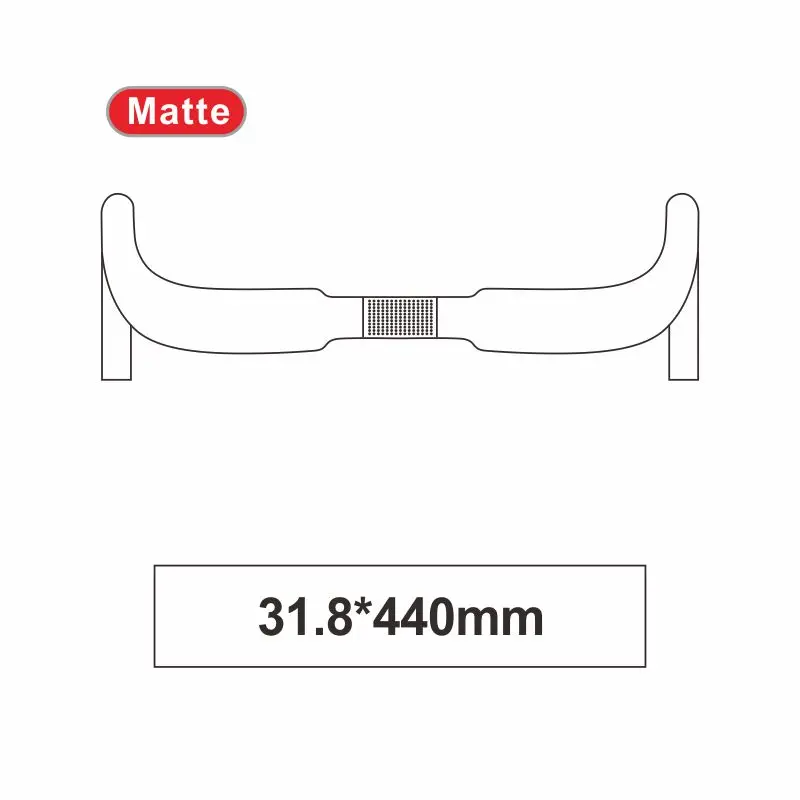 Keddie туалета дорожный велосипед изгиб руль полностью из углеродного волокна сломанный ветер гоночный дорожный ультралегкий руль 31,8x400/420/440 мм - Цвет: Matte  440mm