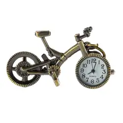 Античная бронза кварцевые карманные часы цепочки и ожерелья в форме велосипеда кулон