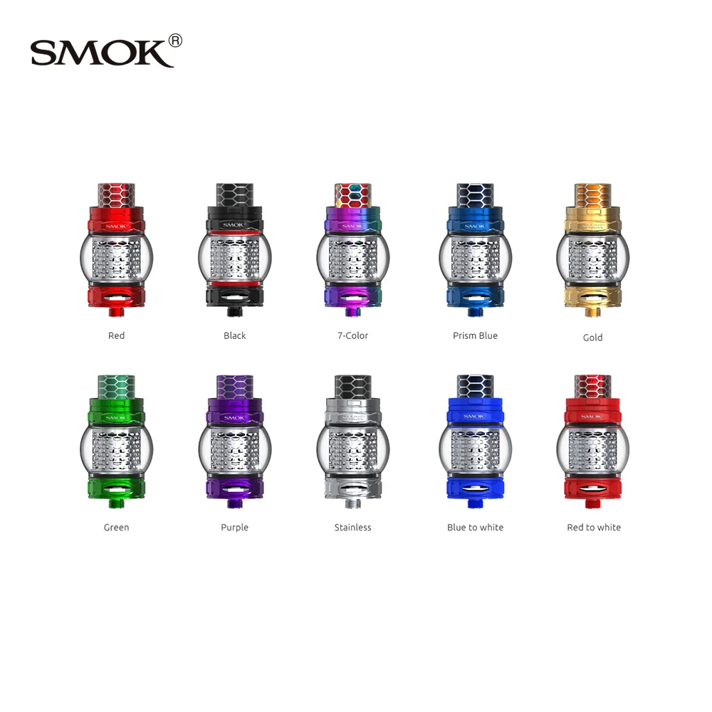 Smok TFV12 Prince Cobra Tank 2 мл/7 мл с V12 Mesh/полосатая катушка Смола капельного наконечника и