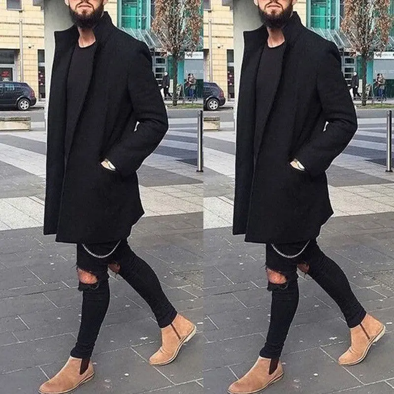 Online Herren Jacke Warme Winter Mantel Schlank Fashion Casual Taste Windjacke 2018 Lange Sleeve Solide Taschen Jacken