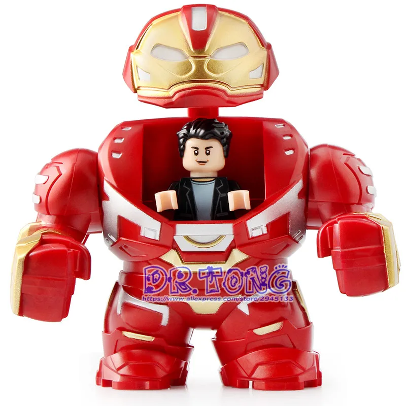 

Single Sale Legoingly Avengers Endgame Hulk Thanos Iron Man SpiderMan 7CM Big Size Infinity Glove Building Blocks Toys D0316