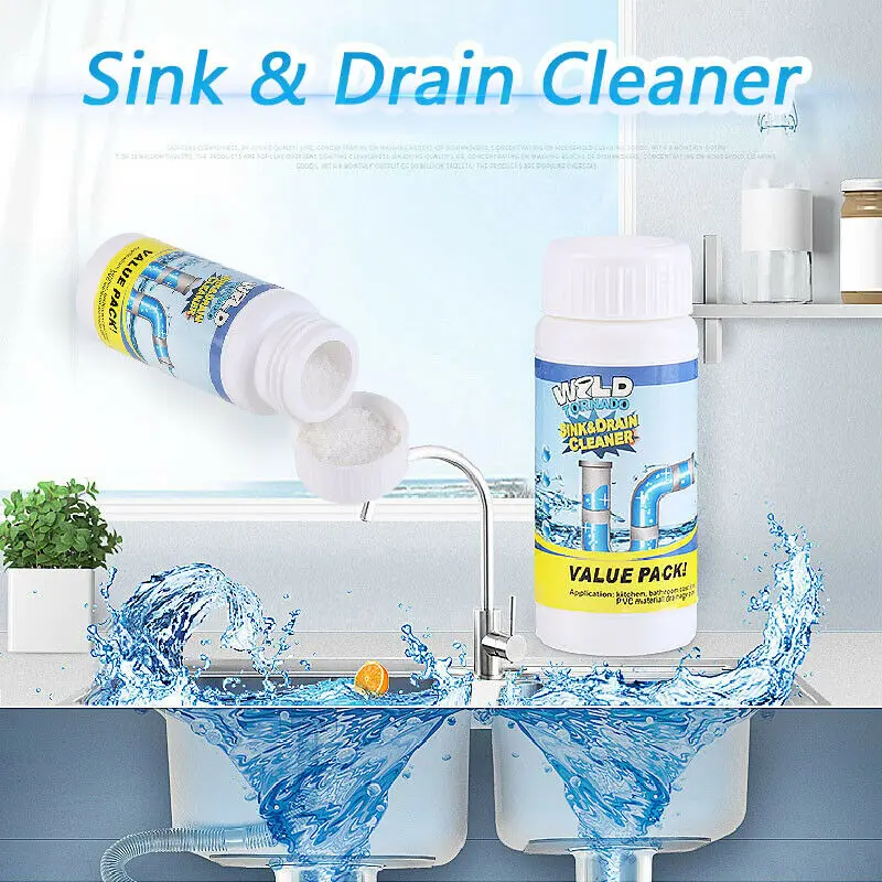 

practical Powerful Sink & Drain Cleaner Pipe Dredging Agent Sewer Toilet Dredge Drain Cleaner Bathroom Hair Filter Strainer tool