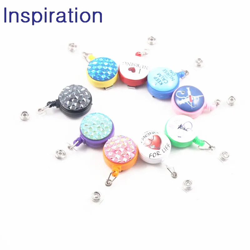 

9 Colors Retractable Ski Pass ID Card Badge Holder Reel Pull Key Name Tag Card Holder Keychain For Nurse Doctor Teacher Office