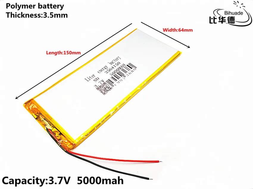 

Liter energy battery 3.7V,5000mAH 3564150 Polymer lithium ion / Li-ion battery for tablet pc 7 inch 8 inch 9 inch GPS,mp3,mp4
