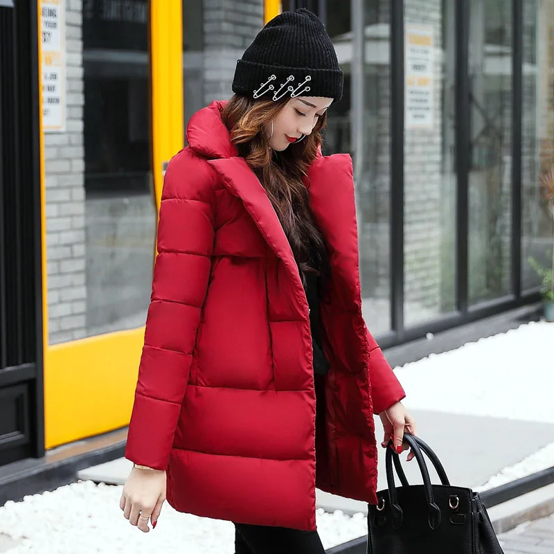 Dow парка, женский пуховик, зимнее пальто, зимняя парка, хлопковая стеганая куртка, женская зимняя куртка, пальто - Цвет: dark red
