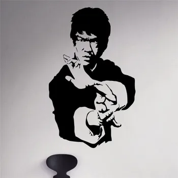 

Kung Fu Star Bruce Lee High-quality Vinyl Stickers Wall Sticker Art Home Decoration Bedroom Wallpaper Murals