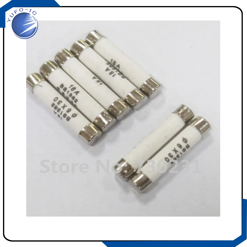 

100pcs 250V 15A 15AMP Heavy Duty Ceramic Fuses Fuse 6x30 hym 6*30mm fast blow