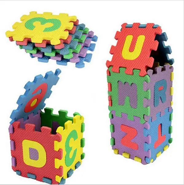2018 Fashion children 3D block mini EVA Foam Alphabet Letters Numbers