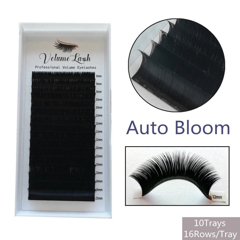 

0.05/0.07/0.10mm Thickness 10 Pcs Flowering Eyelashes C/D Curl Easy Fannning Eyelash Extensions Auto Lash Bloom Mink Lashes