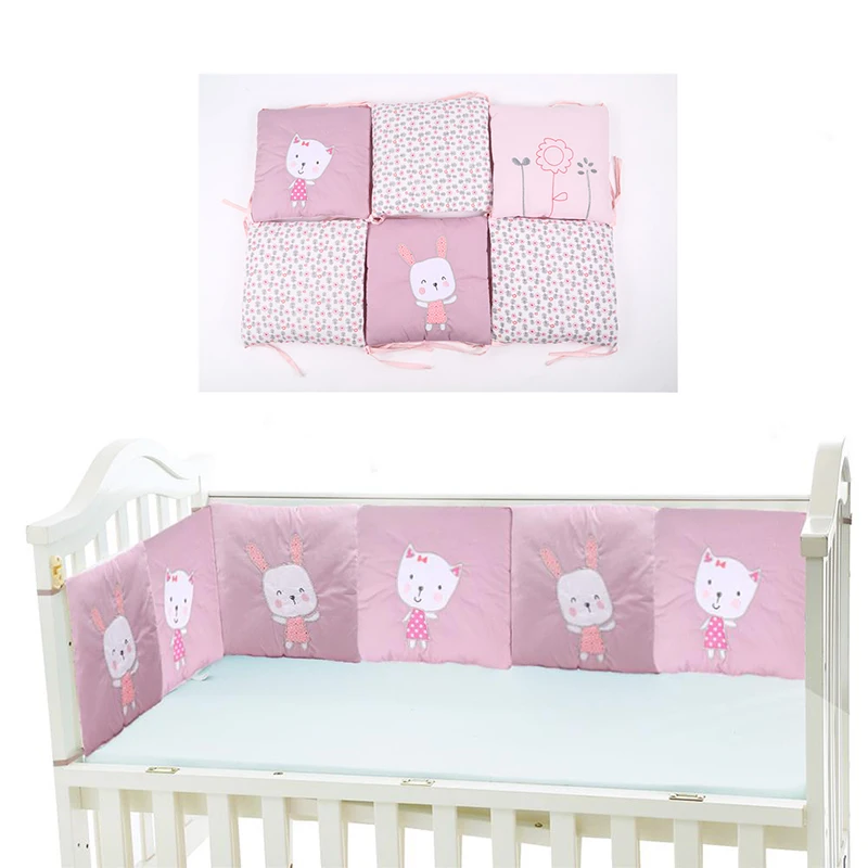 

6 Pcs/8Pcs/10Pcs/12Pcs Baby Infant Crib Bumper Bed Protector Baby Kids Cotton Cot Nursery Bedding Rabbit Bumpers for Newborn