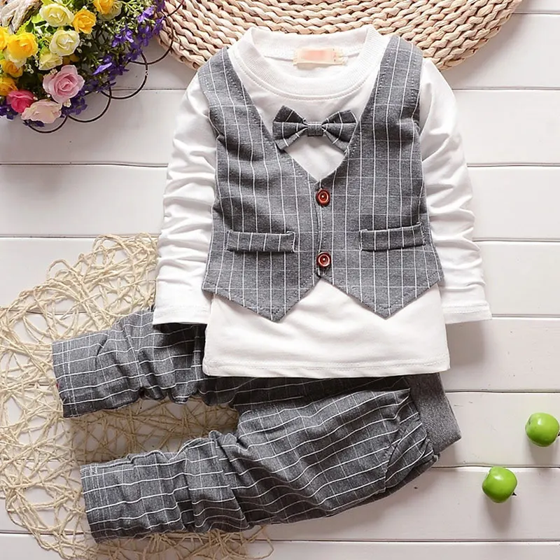 2017 baby child clothes plaid suit boys Gentleman suit for spring
