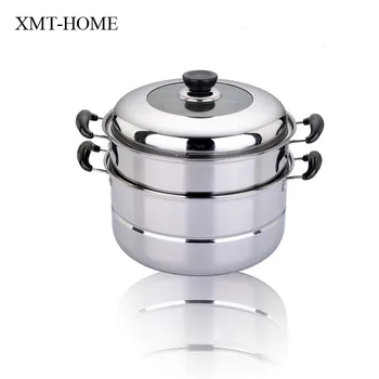 

XMT-HOME cooking steamers stainless steel double boilers compound bottom rice bun dish steamer pot cooker pan universal