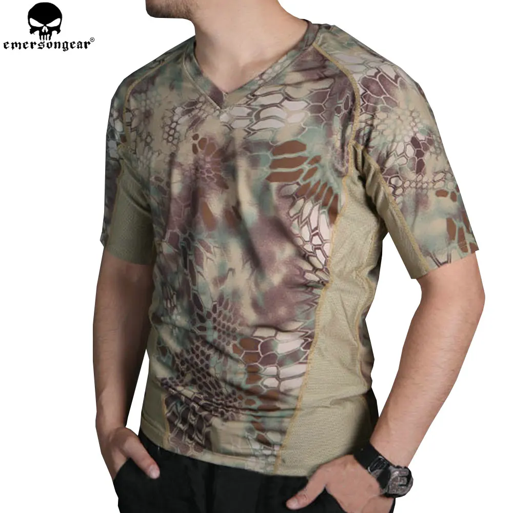 EMERSONGEAR Tactical Camo T-shirt Hunting Camo Running Tight Base Layer Camouflage T-shirt Breathable Perspiration Shirt EM9167