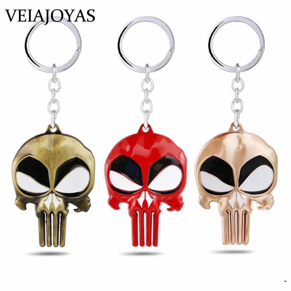 

The Punisher Skull Keychains Punisher Skeleton Alloy Keychain Film Llavero Charm Keyring for Women Men Car Key Jewelry Accessory