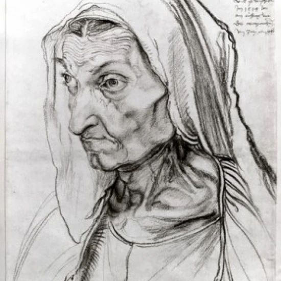 Portrait of the Artist's Mother 1514 Albrecht Durer (1471-1528 German) Charcoal Staatliche Museen Preussischer (18 x 24)