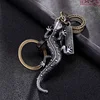 Alloy gecko lizard metal keychain key chain ring pom gift men women 2022 Charm handmade cowhide bag keychains pendant jewelry ► Photo 2/6