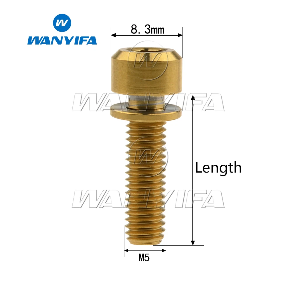 Титановый "Wanyifa" Болт M5 x16 18 20 мм горный велосипед дорожный велосипед с фиксированной выноса винты