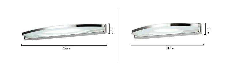 540 мм/390 мм современное 8 Вт/12 Вт светодиодное освещение зеркала в ванной спальни прикроватная лампа banheiro настенное бра lampe deco
