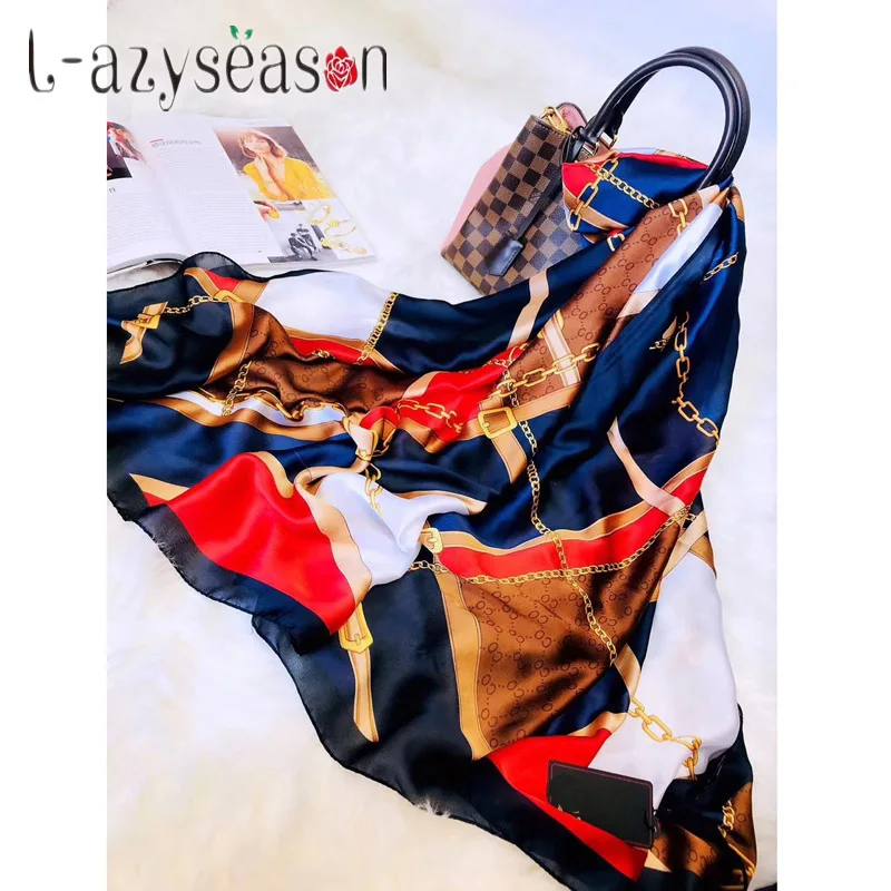 AL7896navyblue Элегантный хиджаб, шарфы, шелковый шарф, женские длинные головные платки, зимние брендовые роскошные шарфы, женские дизайнерские, для женщин, высокое качество, женский подарок - Цвет: AL7896navyblue