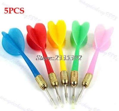 

5PCS Color Plastic Wing Darts Needle Kids Tone Dart Steel Brass Throwing Tip Toy