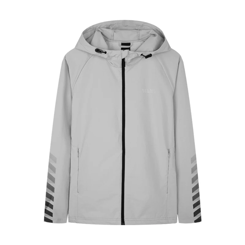 Light Grey Kelme женское Спортивное тренировочное пальто с капюшоном, быстросохнущая дышащая куртка 36832012 - Цвет: Light Grey