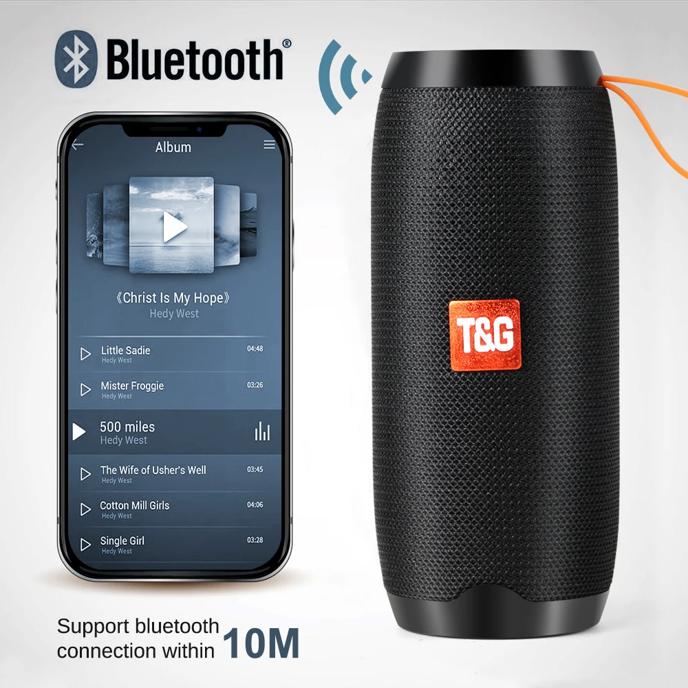 TOPROAD Портативный 10 Вт Bluetooth динамик беспроводная стерео Колонка наружная звуковая коробка HIFI динамик s поддержка TF FM радио AUX с микрофоном