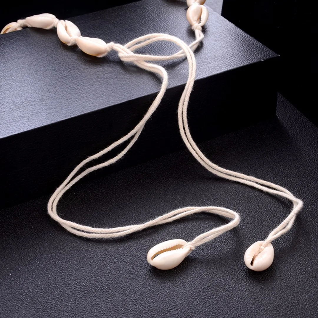 Boho Natural Sea Shell Choker Chain Simple Minimalist Collar Necklace Shell Choker Summer Beach Tassel Jewelry For Women