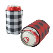 Красная сумка-холодильник в клетку Buffalo,, заготовки из неопрена, черный, красный плед, может покрывать свадебный подарок, фольга для ногтей LX4973