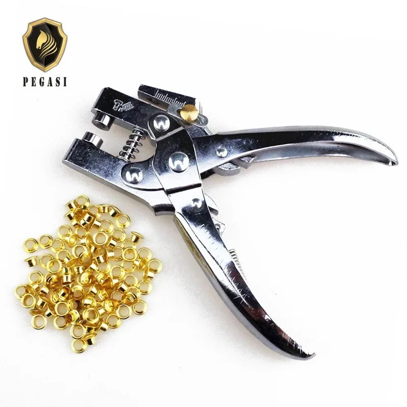 

PEGASI Hole Punch Eyelet Setting Plier Grommet Leather Cloth Bag Belt Setter Rivet Snap Canvas Household Pincer DIY Hand Tools