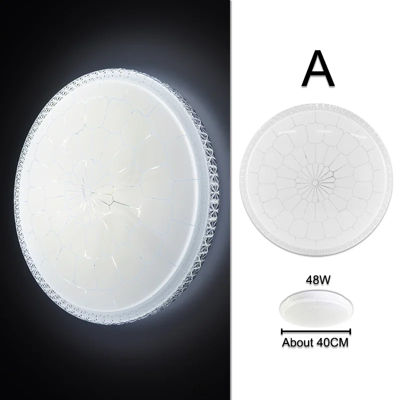 Светодиодный потолочный светильник 48 Вт 36 Вт 24 Вт 18 Вт светодиодный потолочный светильник поверхностного монтажа AC220V 240V Дистанционное Управление современный потолочный светильник для дома светильник - Цвет корпуса: A