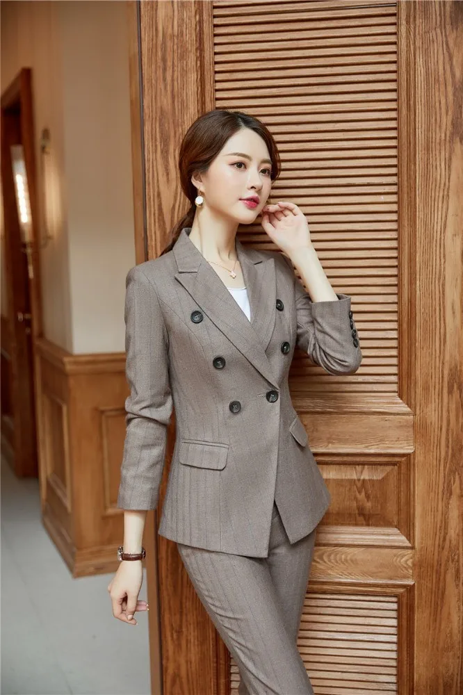 

High Quality Fabric Formal OL Styles Women Business Suits with Pants and Jackets Coat for Office Ladies Work Wear Blazers Set