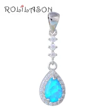 Colgantes de Plata estampado modelos femeninos amor la Fontana Di Trevi joyería de Ópalo de fuego Azul de Moda joyería OP590