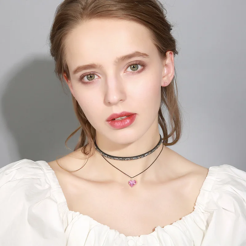 Темперамент, любовь и кулон ожерелье на шею принять Swarovski кристалл ожерелье ювелирные изделия