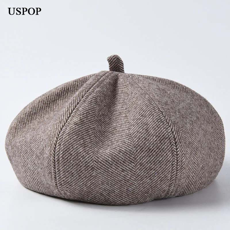 

USPOP 2019 New women berets autumn hat for women twill-weave cotton-polyester berets casual painter hat