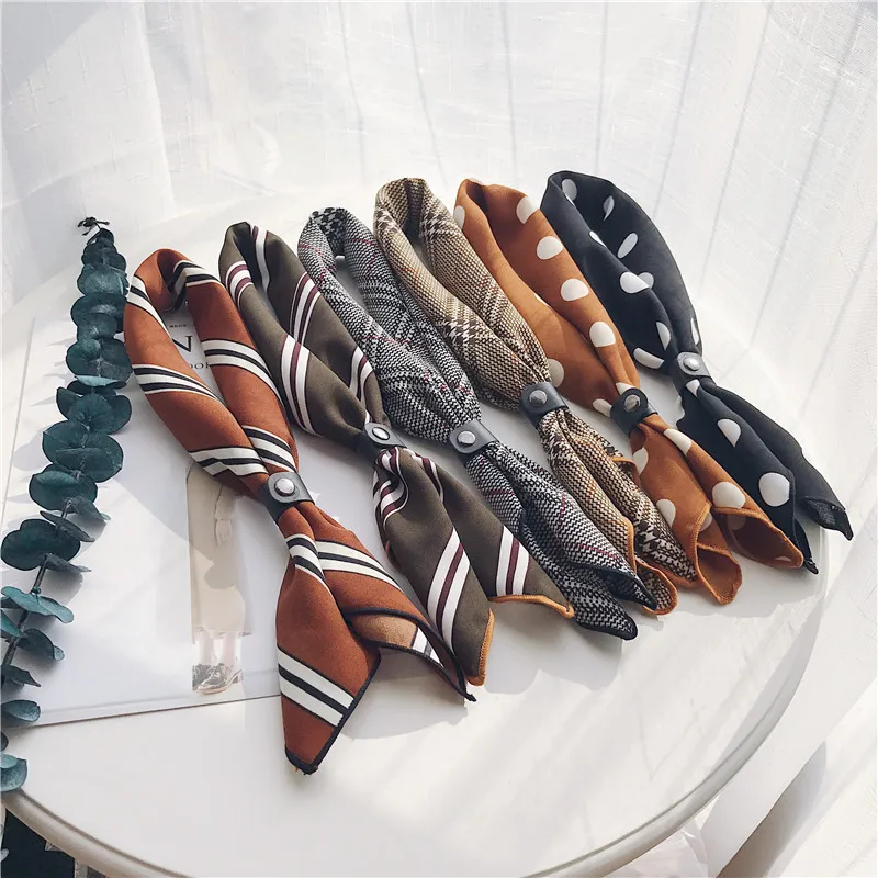 

Pretty Dot Print Scarves Women 2020 Striped Vintage LIC Women's Shawl Square Head Bandage Luxury Brand LICs Foulard Femme Hijab