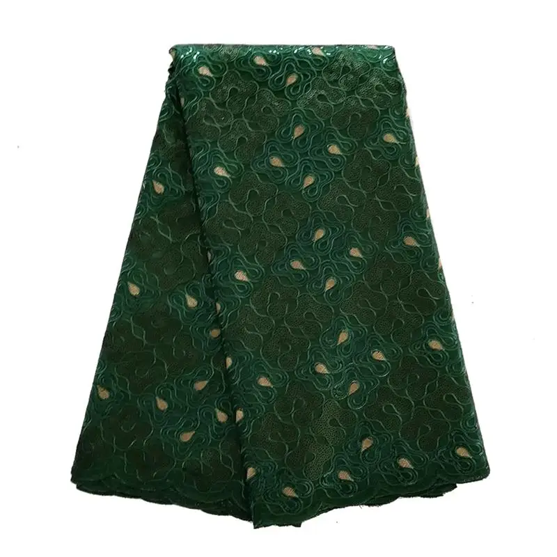 

Latest Dark Green Nigerian Lace Fabric Sequin Embroidery Organza Lace Fabric High Quality African French Lace Fabric For Wedding