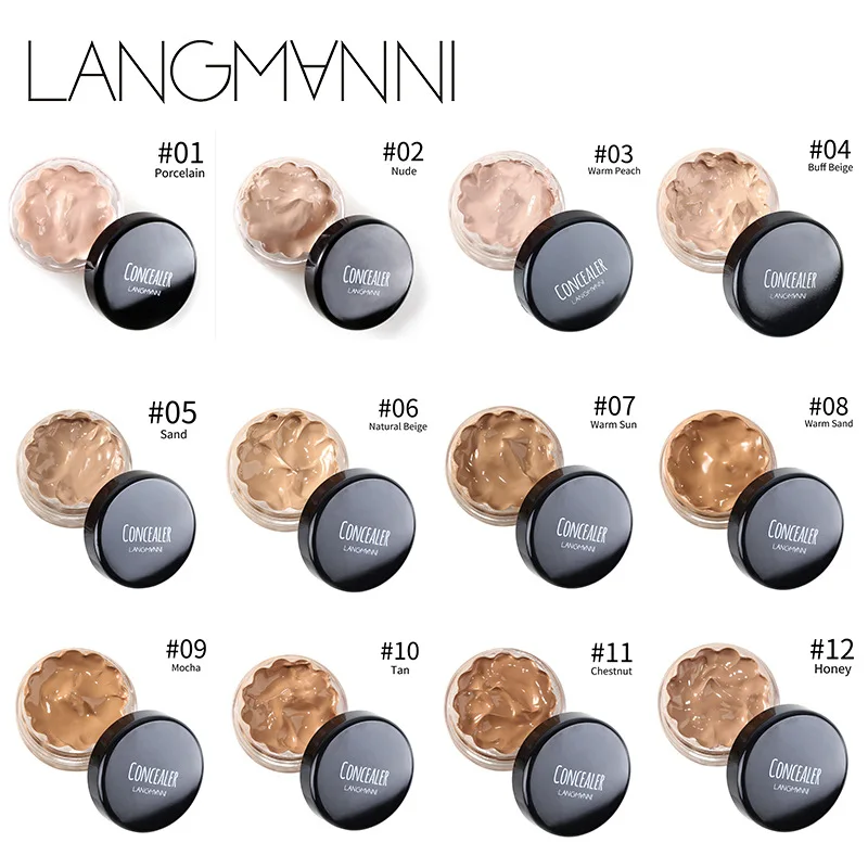 Langmanni бренд полное покрытие 8 цветов консилер макияж глаз темные круги крем корректор для лица водонепроницаемый макияж База косметика