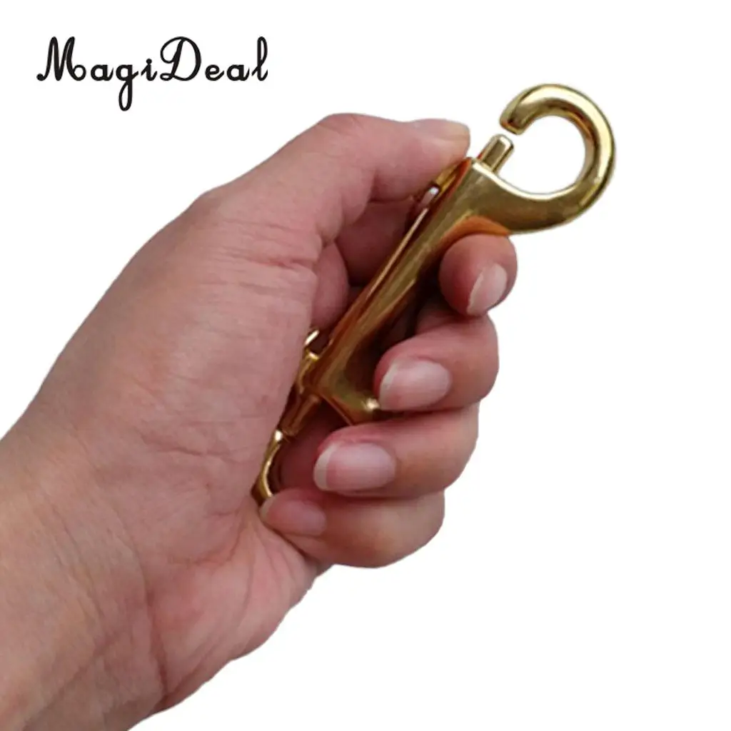 MagiDeal Scuba Diving Diver Brass Double Ended Bolt Snap Spring Loaded Clip Buckle for SCUBA Snorkeling Free Diving Kayak