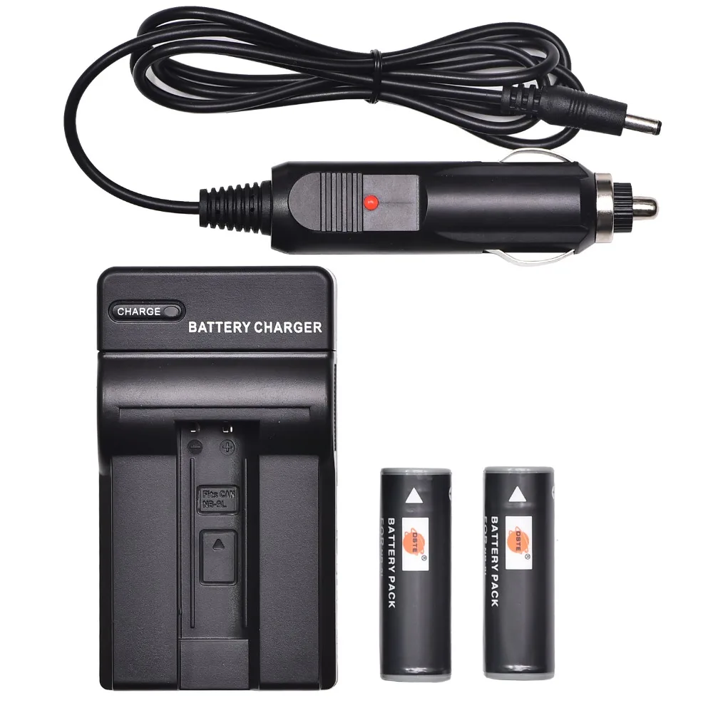 DSTE 2PCS NB 9L NB9L Battery + Car Charger for Canon IXUS 1000HS IXY
