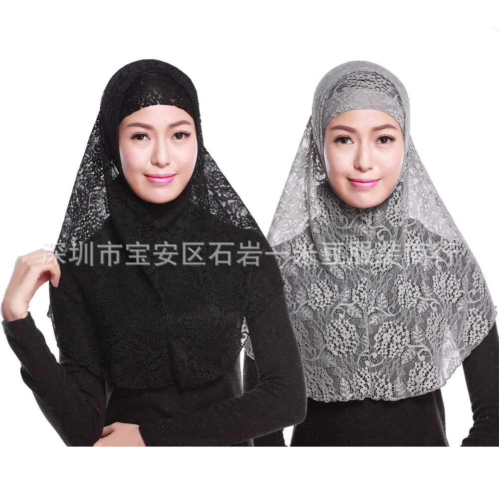 Мода 2016 года Ислам женщин бренд кружева шарф высокого качества турецкий стиль мусульманской cap хиджаб для женщин Головные уборы 5 шт. в